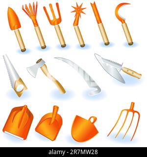 Une collection de différentes illustrations d'outils de jardin - partie 1 Illustration de Vecteur