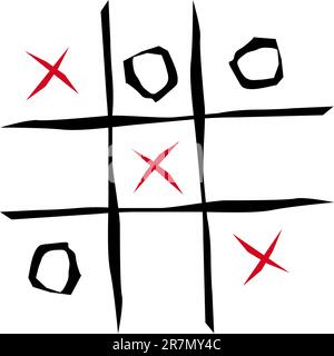 Tic Tac Toe jeu illustration sur fond blanc Illustration de Vecteur