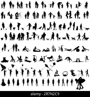 Illustration vectorielle des silhouettes de fitness Illustration de Vecteur