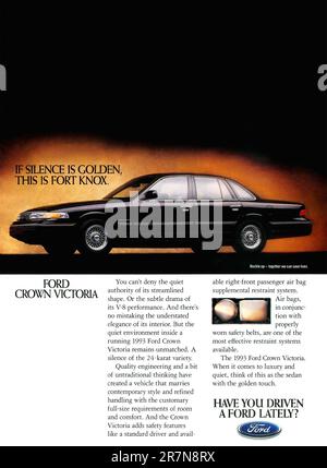 Publicité Ford Crown Victoria dans un magazine 1993 Banque D'Images