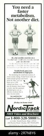 Publicité de NordicTrack pour exercices cardio-vasculaires dans un magazine 1993 Banque D'Images
