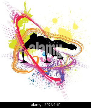 breakdance funky Illustration de Vecteur