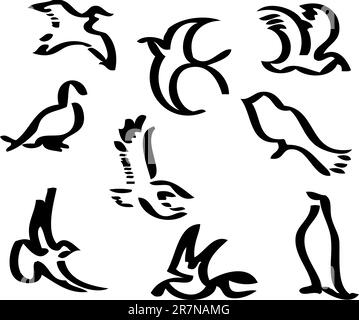 Oiseaux.Vector Set Illustration de Vecteur
