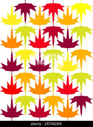 Sans couture vecteur feuilles d'érable d'automne fond, motif Illustration de Vecteur