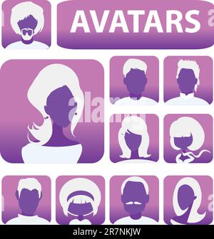 avatars de personnes vectorielles ou profils d'utilisateurs Illustration de Vecteur