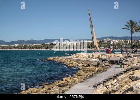 Route du Camino de Ronda de Salou, 6,5 km de lieux magiques et de paysages incroyables. Province de Tarragone, côte d'or, Catalogne, Espagne, Europe Banque D'Images