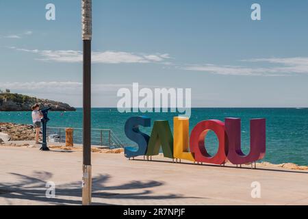 Route du Camino de Ronda de Salou, 6,5 km de lieux magiques et de paysages incroyables. Province de Tarragone, côte d'or, Catalogne, Espagne, Europe Banque D'Images