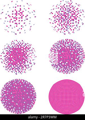 Ensemble de fonds vectoriels avec motif disco-ball brillant Illustration de Vecteur