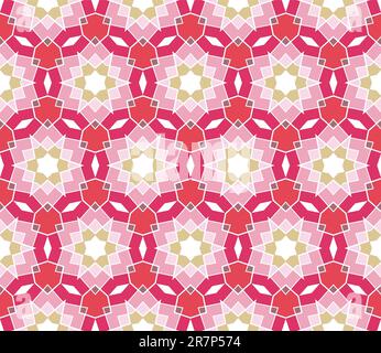 Motif géométrique sans couture avec étoiles en rose, rouge, vert, violet Illustration de Vecteur