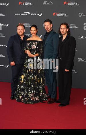 Monaco, Monaco. 17th juin 2023. Owain Arthur, Cynthia Addai-Robinson, Lloyd Owen et Maxim Baldry assistent au tapis rouge d'ouverture du Festival de télévision de Monte Carlo sur 16 juin 2023 62nd à Monte-Carlo, Monaco.image et copyright © Thierry CARPICO/ATP images (CARPICO Thierry/ATP/SPP) crédit: SPP Sport Press photo. /Alamy Live News Banque D'Images