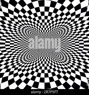 Projection de carrés noir et blanc sur le tore. Illustration vectorielle Illustration de Vecteur