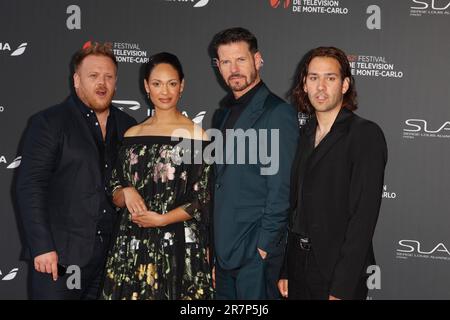 Monaco, Monaco. 17th juin 2023. Owain Arthur, Cynthia Addai-Robinson, Lloyd Owen et Maxim Baldry assistent au tapis rouge d'ouverture du Festival de télévision de Monte Carlo sur 16 juin 2023 62nd à Monte-Carlo, Monaco.image et copyright © Thierry CARPICO/ATP images (CARPICO Thierry/ATP/SPP) crédit: SPP Sport Press photo. /Alamy Live News Banque D'Images