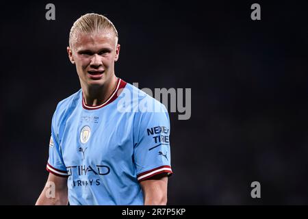 Istanbul, Turquie. 10 juin 2023. Erling Haaland, du Manchester City FC, se présente lors du dernier match de football de l'UEFA Champions League entre le Manchester City FC et le FC Internazionale. Credit: Nicolò Campo/Alay Live News Banque D'Images