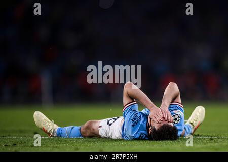 Istanbul, Turquie. 10 juin 2023. Bernardo Silva du Manchester City FC semble abattu lors du dernier match de football de l'UEFA Champions League entre le Manchester City FC et le FC Internazionale. Credit: Nicolò Campo/Alay Live News Banque D'Images