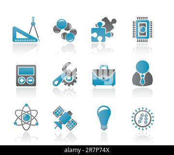 Icônes de la science et de la recherche - Vector Icon Set Illustration de Vecteur