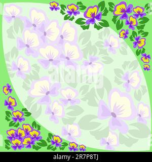 Bordure verte des violettes avec insert pâle Illustration de Vecteur