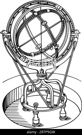 Instrument d'astronomie isolé sur blanc Illustration de Vecteur