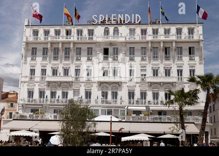 Cannes, France. 18th mai 2023. Vue sur l'hôtel Splendid de Cannes pendant le Festival International du film 76th Banque D'Images