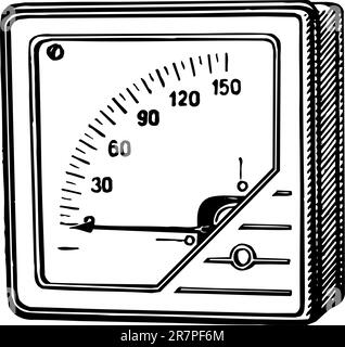 Voltmètre isolé sur blanc Illustration de Vecteur