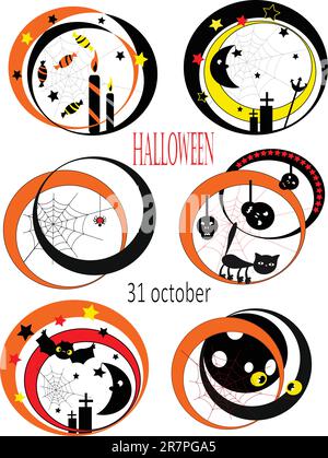 Icônes d'Halloween vectorielles Illustration de Vecteur