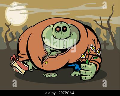 L'amant zombie est appelé rendez-vous. Illustration vectorielle. Illustration de Vecteur