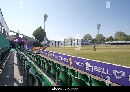 Vue générale du terrain devant Essex Eagles vs Glamorgan, Viality Blast T20 Cricket au sol du comté de Cloud le 16th juin 2023 Banque D'Images