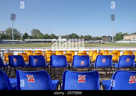 Vue générale du terrain devant Essex Eagles vs Glamorgan, Viality Blast T20 Cricket au sol du comté de Cloud le 16th juin 2023 Banque D'Images