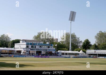 Vue générale du terrain devant Essex Eagles vs Glamorgan, Viality Blast T20 Cricket au sol du comté de Cloud le 16th juin 2023 Banque D'Images