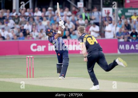 Feroze Khushi atteint 6 courses pour Essex pendant Essex Eagles vs Glamourgan, Vitality Blast T20 Cricket au sol du comté de Cloud le 16th juin 2023 Banque D'Images