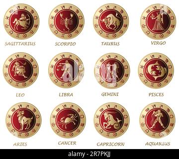 Vector  illustartion Horoscope signs Stock Vector