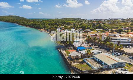 Plage de Seven Seas à Fajardo, Porto Rico eaux Turquoise Banque D'Images