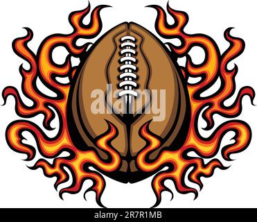 Modèle d'image vectoriel de football américain graphique avec Flames Illustration de Vecteur