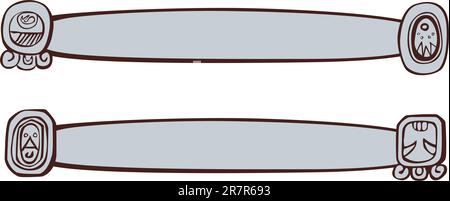 Illustrations avec pyramide et calendrier maya anciens Illustration de Vecteur