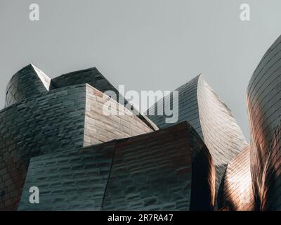 L'architecture du musée Guggenheim : une fusion étonnante de courbes et de lignes, un chef-d'œuvre artistique qui s'éméprise avec ses formes captivantes. Banque D'Images