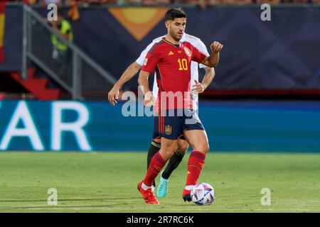 Marco Asensio (Espagne) pendant la demi-finale - Espagne contre Italie, football UEFA Nations League match à Enschede, pays-Bas, 15 juin 2023 Banque D'Images