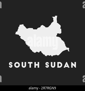 Icône Soudan du Sud. Carte de pays sur fond sombre. Carte élégante du Soudan du Sud avec nom du pays. Illustration vectorielle. Illustration de Vecteur