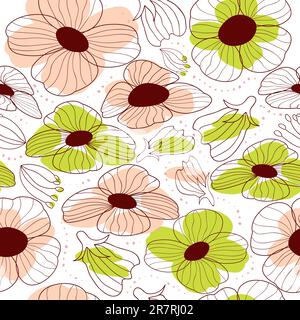 Abstract floral coloré motif transparent Illustration de Vecteur