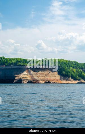 Chutes Bridalveil. Explorer Pictured Rocks National Lakeshore, Munising, Michigan, États-Unis. Banque D'Images