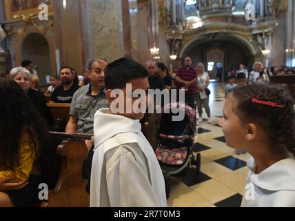 Svaty Kopecek, Olomouc. 17th juin 2023. Vingt-cinquième pèlerinage annuel des Roms à la Basilique de la Visitation de la Vierge Marie à Svaty Kopecek, Olomouc, République Tchèque, 17 juin 2023. Crédit : Ludek Perina/CTK photo/Alay Live News Banque D'Images