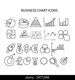 Illustration vectorielle des icônes d'organigramme Illustration de Vecteur