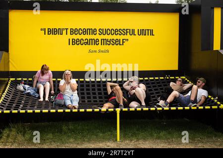 Werchter, Belgique. 17th juin 2023. Les gens assistent au festival d'une journée 'Werchter Boutique' à Werchter, le samedi 17 juin 2023. BELGA PHOTO JAMES ARTHUR GEKIERE crédit: Belga News Agency/Alay Live News Banque D'Images