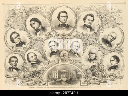 Candidats éminents pour la nomination démocratique à Charleston, Caroline du Sud 1860 Banque D'Images