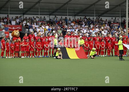 Anvers, Belgique. 17th juin 2023. Les joueurs de Belgique photographiés lors d'un match de hockey entre l'équipe nationale belge Red Lions et l'Australie, se disputent 5/12 dans la phase de groupe de la Ligue Pro FIH 2023 pour hommes, samedi 17 juin 2023 à Anvers. BELGA PHOTO DIRK WAEM crédit: Belga News Agency/Alay Live News Banque D'Images