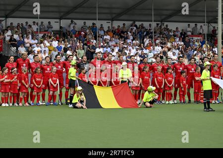 Anvers, Belgique. 17th juin 2023. Les joueurs de Belgique photographiés lors d'un match de hockey entre l'équipe nationale belge Red Lions et l'Australie, se disputent 5/12 dans la phase de groupe de la Ligue Pro FIH 2023 pour hommes, samedi 17 juin 2023 à Anvers. BELGA PHOTO DIRK WAEM crédit: Belga News Agency/Alay Live News Banque D'Images