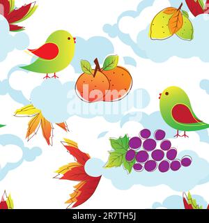 Feuilles d'automne abstrait motif transparent Illustration de Vecteur