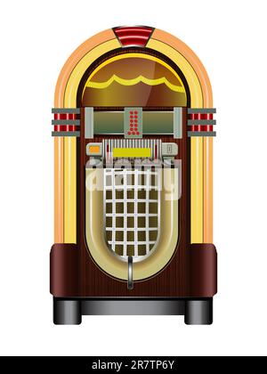 jukebox isolé sur fond blanc, vecteur Illustration de Vecteur