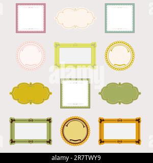 ensemble de cadres et d'étiquettes d'origine de style vintage Illustration de Vecteur