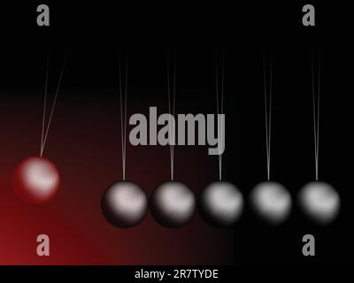 Newtons cradle, vecteur de l'art abstrait d'illustration ; image contient la transparence et filets de dégradé Illustration de Vecteur