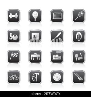 Engins de sport et des outils simples icônes - vector icon set Illustration de Vecteur