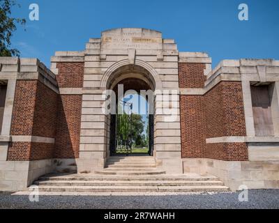 L'image est de la première Guerre mondiale, CWGC Lijssenthoak Cimetière militaire en Flandre Occidentale. Banque D'Images